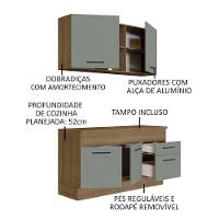 Cozinha Compacta 150001 Com Armário E Balcão Rustic/Cinza - 8