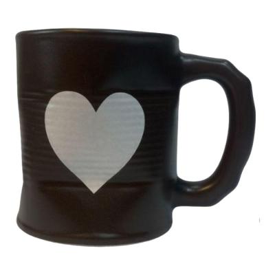 Caneca Amassada 320ml Acetinada Marrom Coração