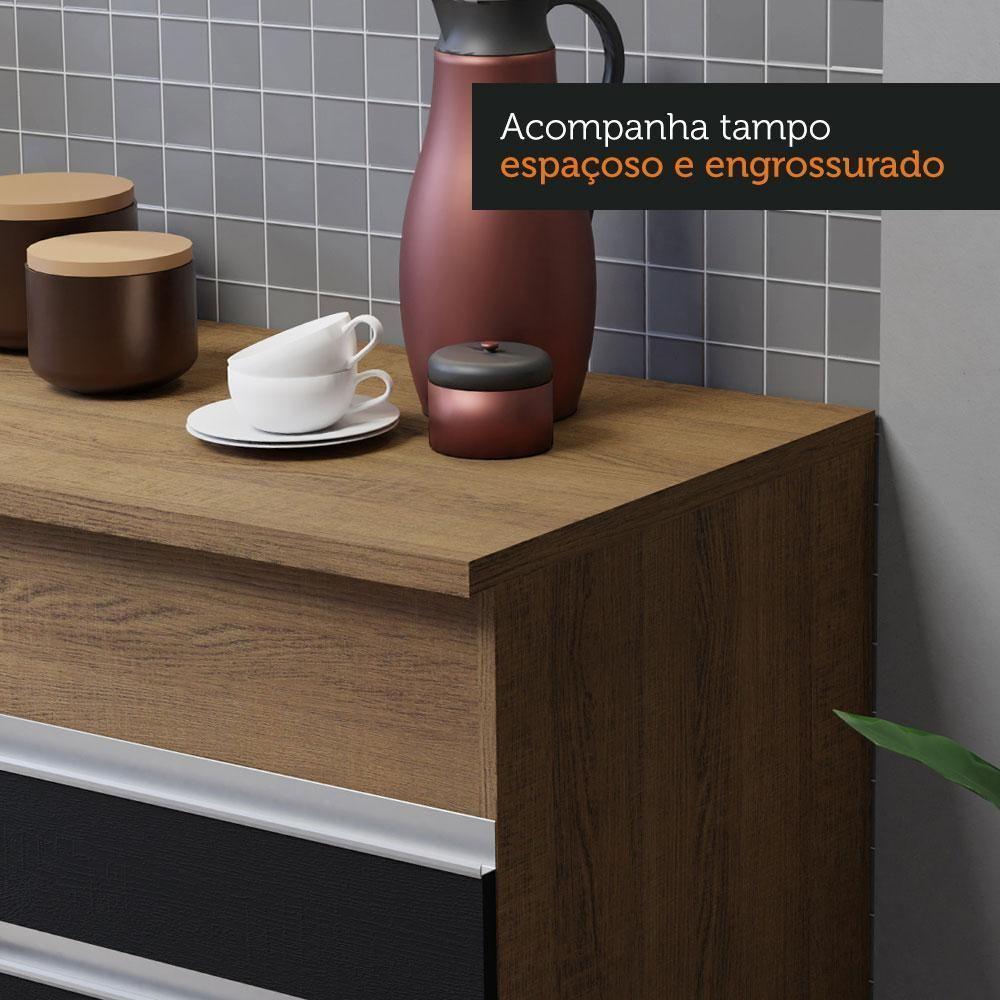 Cozinha Compacta 150001 Com Armário E Balcão Rustic/Preto - 6
