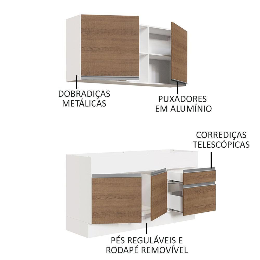 Cozinha Compacta 150002 Com Armário E Balcão Branco/Rustic - 8