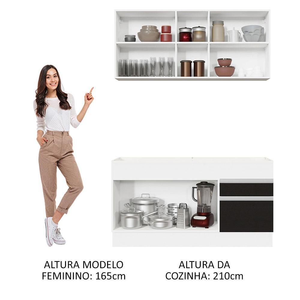 Cozinha Compacta 150002 Com Armário E Balcão Branco/Preto - 7