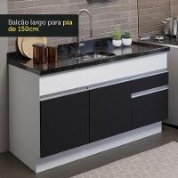 Cozinha Compacta 150002 Com Armário E Balcão Branco/Preto - 6