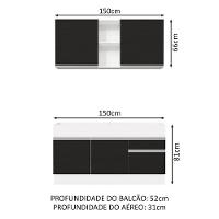 Cozinha Compacta 150002 Com Armário E Balcão Branco/Preto - 9