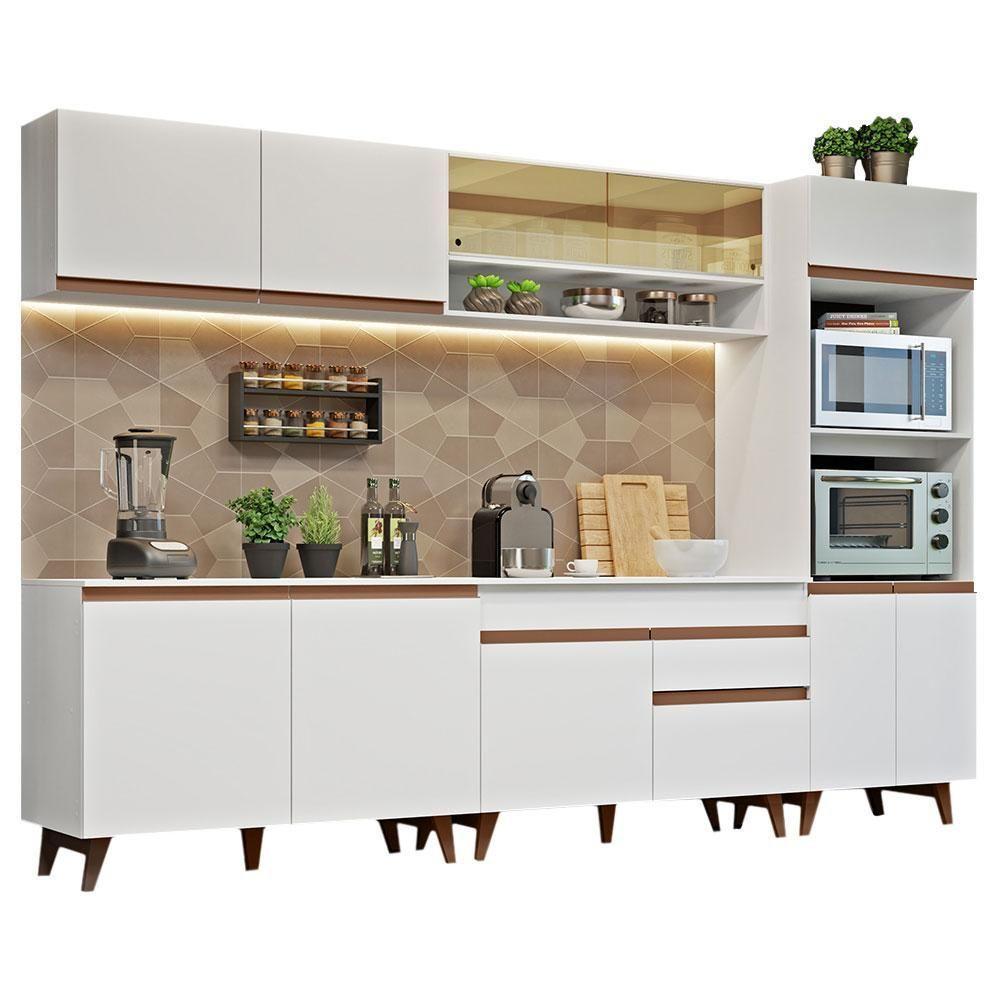 Cozinha Completa Madesa Reims 310002 Com Armário E Balcão Branco - 2