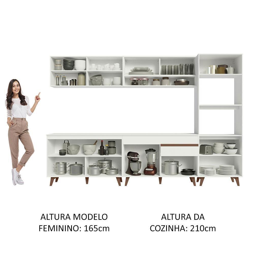 Cozinha Completa Madesa Reims 310002 Com Armário E Balcão Branco - 7