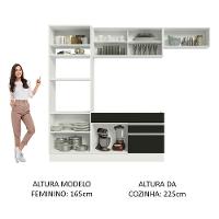 Cozinha Completa 270011 Com Armário E Balcão Branco/Preto - 6