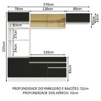 Cozinha Completa 270011 Com Armário E Balcão Branco/Preto - 8