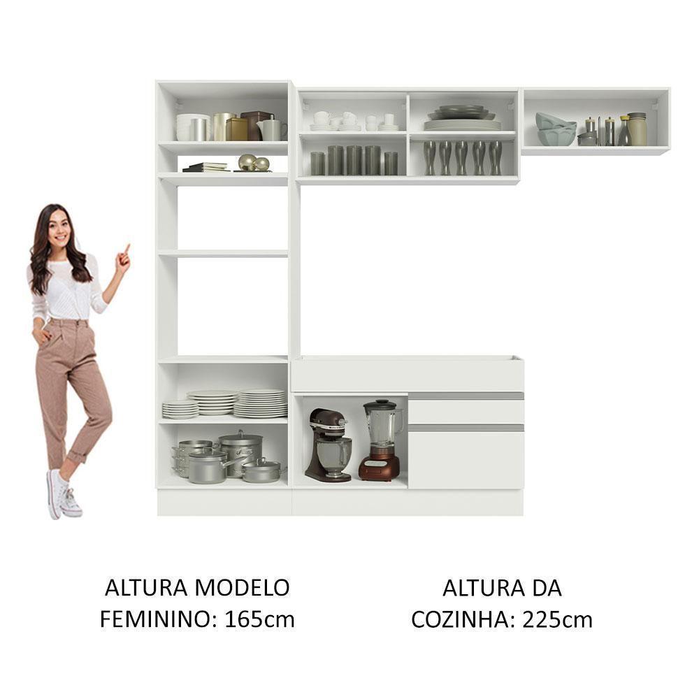 Cozinha Completa 270011 Com Armário E Balcão Branco Branco - 6