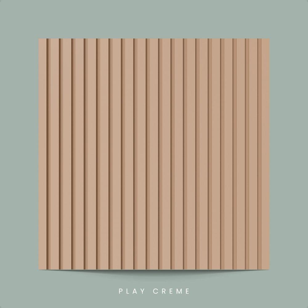 Painel Ripado De Eva Laminado Autocolante Flexível Rolo 10mt Linha Play Creme - 3