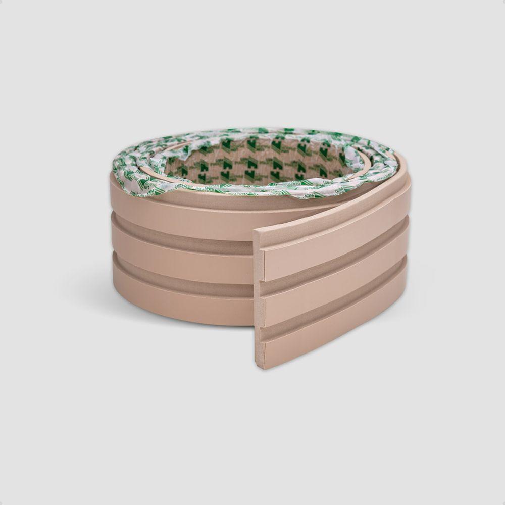 Painel Ripado De Eva Laminado Autocolante Flexível Rolo 10mt Linha Play Creme - 6