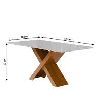 Mesa Sala De Jantar Tampo Com Vidro 1,80m Grécia Madeirado/off White Dobuê - 2