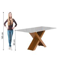Mesa Sala De Jantar Tampo Com Vidro 1,80m Grécia Madeirado/off White Dobuê - 4