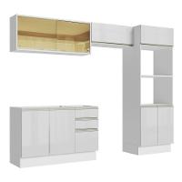 Cozinha Completa 270008 Com Armário E Balcão Branco Brilho - 2