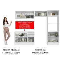 Cozinha Completa 270008 Com Armário E Balcão Branco Brilho - 7
