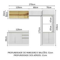 Cozinha Completa 270008 Com Armário E Balcão Branco Brilho - 9