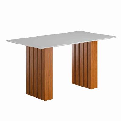 Mesa Sala De Jantar 1,60m Ripada Santiago Madeirado/off White Dobuê Madeirado/off White