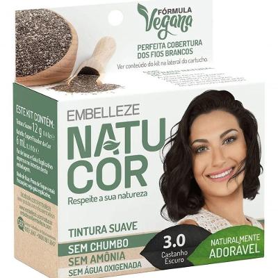 Tintura Natucor Embelleze Tinta De Cabelo Tom Castanho Escuro Para Cabelo