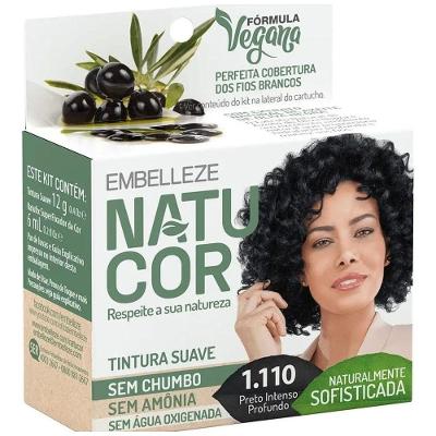 Tintura Natucor Embelleze Tinta De Cabelo Tom Preto Intenso Profundo Para Cabelo