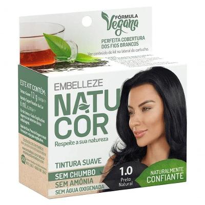 Tintura Natucor Tinta De Cabelo Tom Preto Natural Para Cabelo