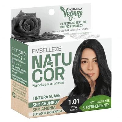 Tinta De Cabelo Natucor Naturalmente Surpreendente Preto Carvão