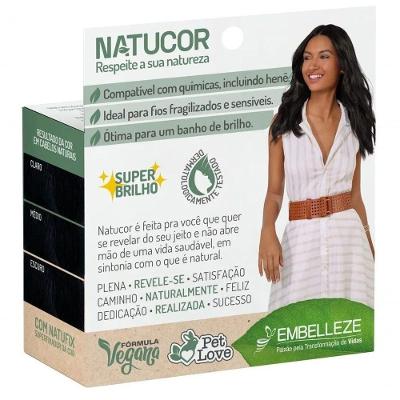 Tintura Natucor Embelleze Tinta De Cabelo Tom 2.0 Preto Suave Para Cabelo
