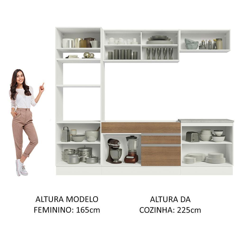 Cozinha Completa 270010 Com Armário E Balcão Branco/Rustic - 6