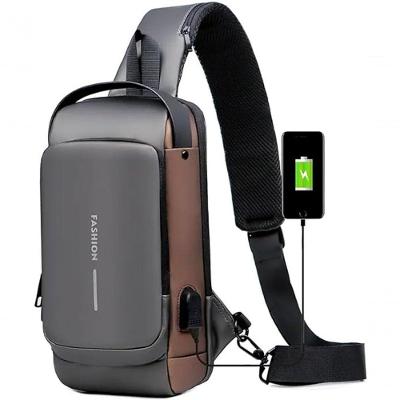 Pochet Masculina Cadeado Prova D'água Anti-roubo Cinza/bronz