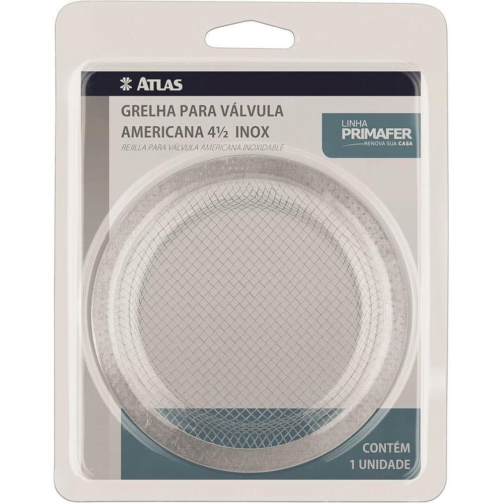 Grelha De Inox Para Válvula Americana 41/2, Cor Prata, Linha Primafer, Atlas. - 1