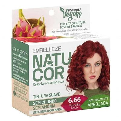 Tintura Natucor Embelleze Tinta De Cabelo Tom Vermelho Cereja Para Cabelo