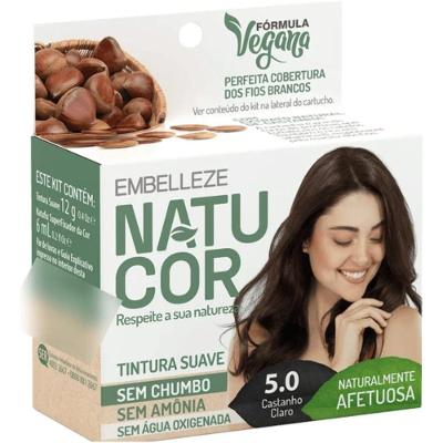Tintura Natucor Embelleze Tinta De Cabelo Tom Castanho Claro Para Cabelo