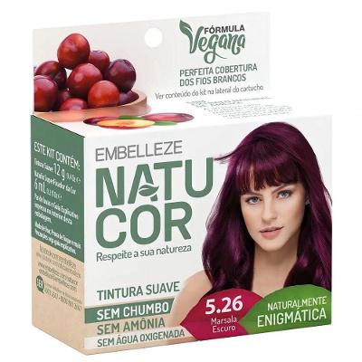 Tintura Natucor Embelleze Tinta De Cabelo Tom Marsala Escuro Para Cabelo