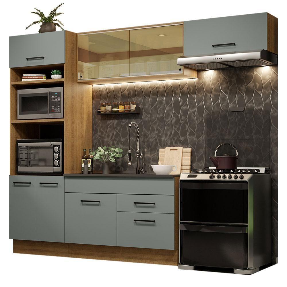 Cozinha Completa 270004 Com Armário E Balcão Rustic/Cinza - 10