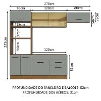 Cozinha Completa 270004 Com Armário E Balcão Rustic/Cinza - 9