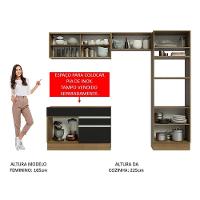 Cozinha Completa 270012 Com Armário E Balcão Rustic/Preto - 7