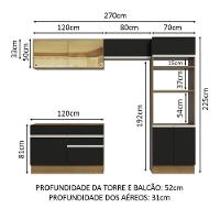 Cozinha Completa 270012 Com Armário E Balcão Rustic/Preto - 9