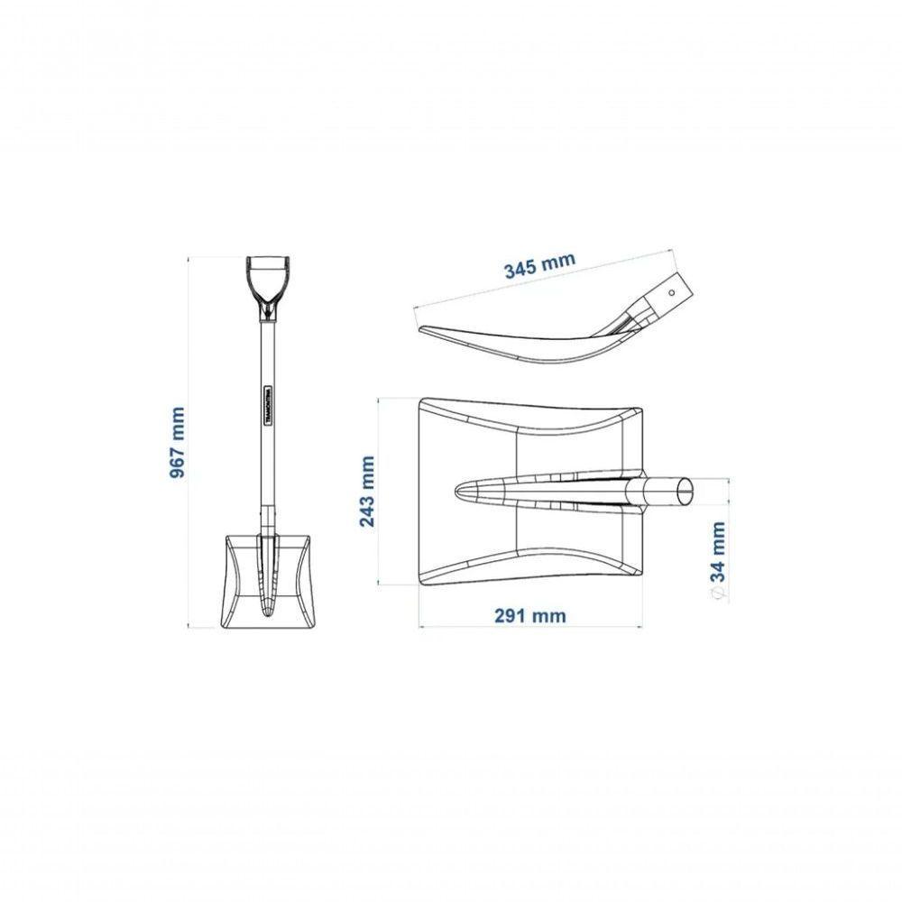 Pá Quadrada Com Cabo De Madeira 71cm Natural - 2