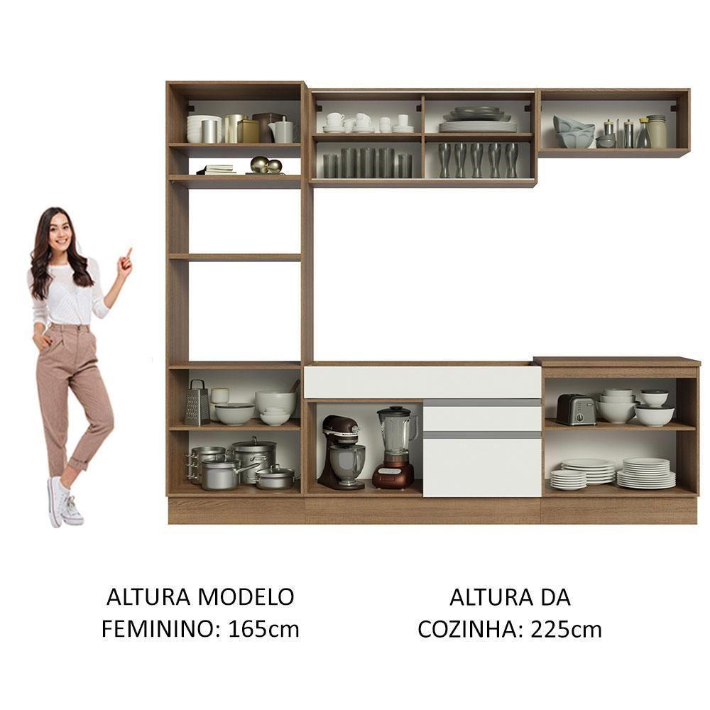 Cozinha Completa 270010 Com Armário E Balcão Rustic/branco - 6