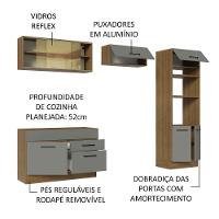 Cozinha Completa 270005 Com Armário E Balcão Rustic/Cinza - 8