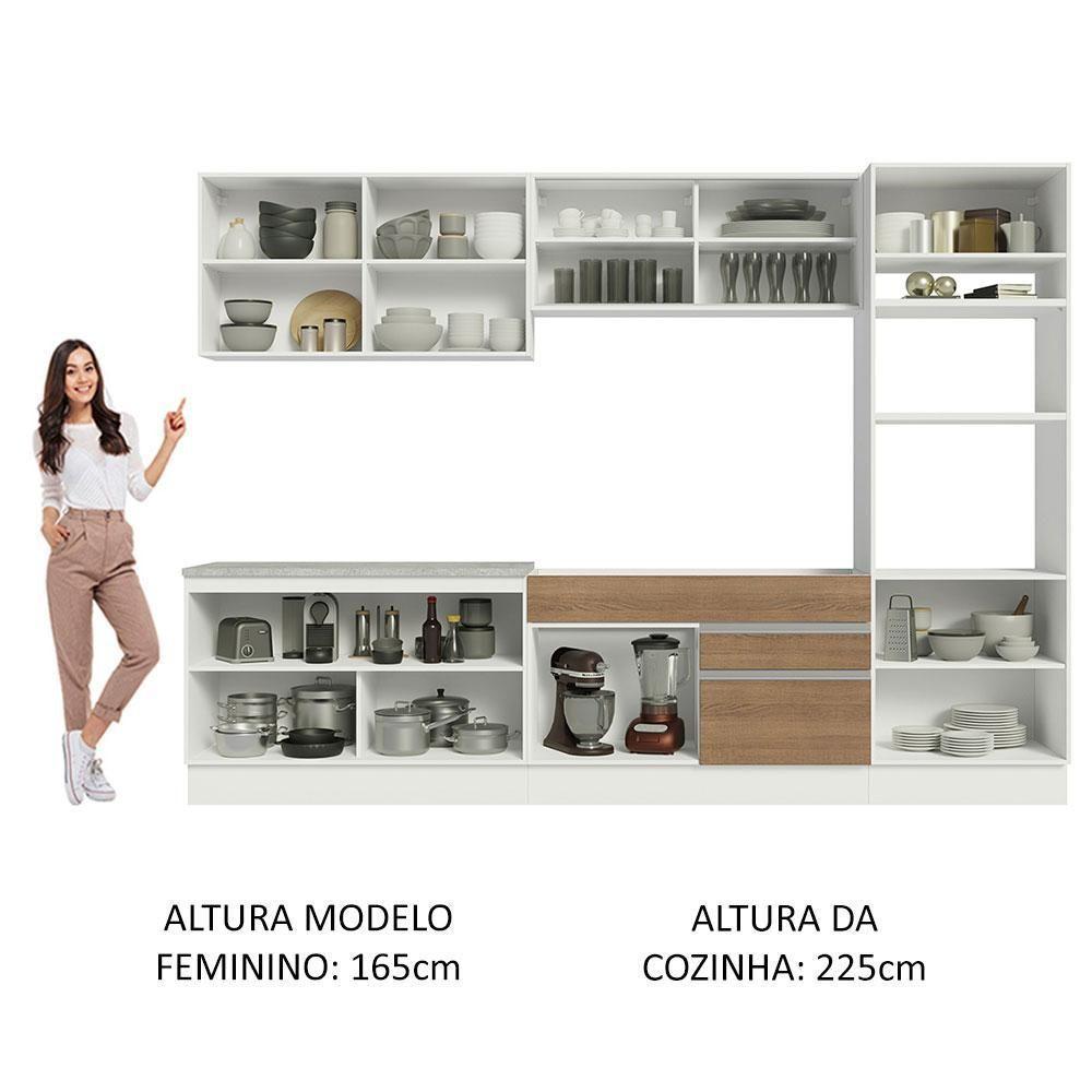 Cozinha Completa 310001 Com Armário E Balcão Branco/Rustic - 6