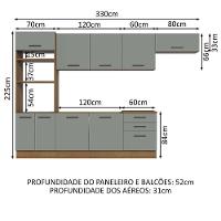 Cozinha Completa 330001 Com Armário E Balcão Rustic/Cinza - 9