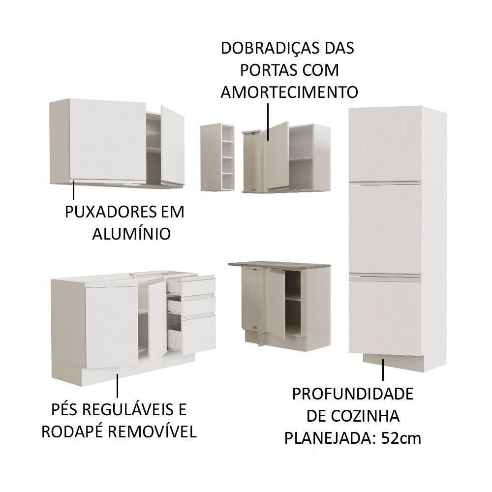 Cozinha Completa 329001 Com Armário E Balcão Branco Branco - 8