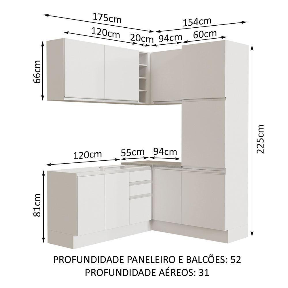Cozinha Completa 329001 Com Armário E Balcão Branco Branco - 9