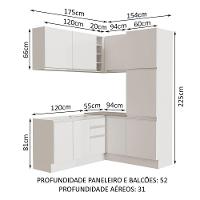 Cozinha Completa 329001 Com Armário E Balcão Branco Branco - 9