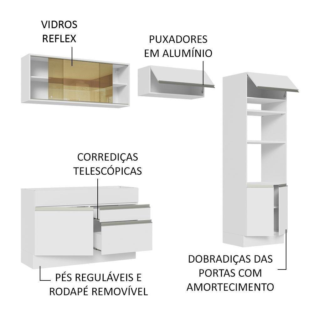 Cozinha Completa 270012 Com Armário E Balcão Branco Branco - 8