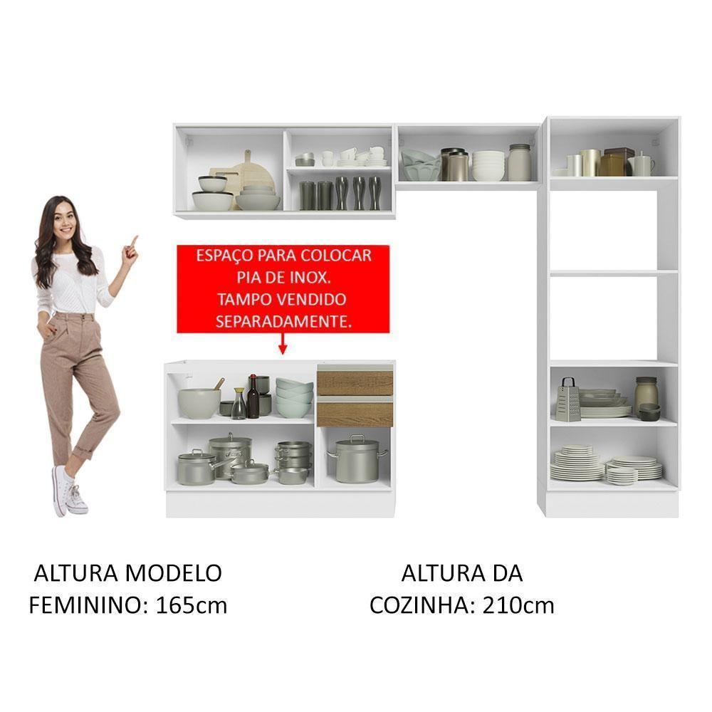 Cozinha Completa 270008 Com Armário E Balcão Branco/Rustic - 7