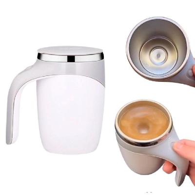 Caneca Mixer Automatica 400ml Copo Misturador Magnetico Shake Liquidificador Portatil Luxo Trabalho Branco