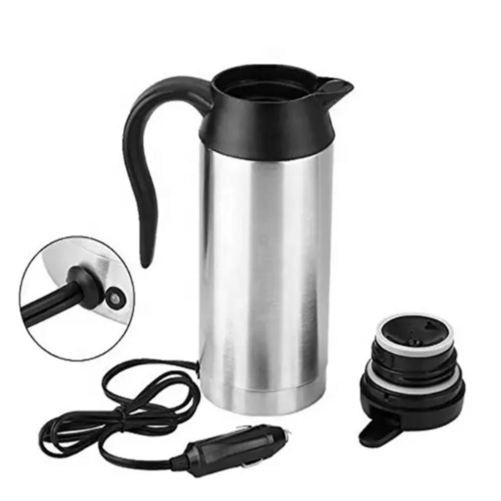 Garrafa Chaleira Termica 600ml Inox 12v Veicular Eletrica Caneca Aquecedor Portatil Copo Carro Barco Viagem Cha Cafe - 6