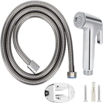 Ducha Higienica Intima Cromada Abs Com Gatilho Completa Para Banheiro Flexivel Mangueira 1m Luxo