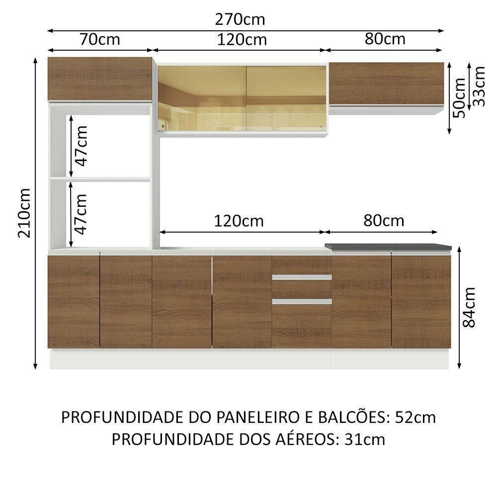 Cozinha Completa 270007 Com Armário E Balcão Branco/Rustic - 9