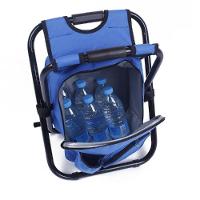 Banqueta Cadeira Mochila Dobravel Bolsa Semi Termica Banqueta Portatil 2 Em 1 Camping Pesca Azul - 7